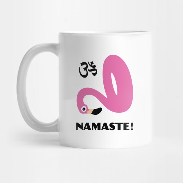 Namaste! - Pink Pool Flamingo Pop Art by flaminglet